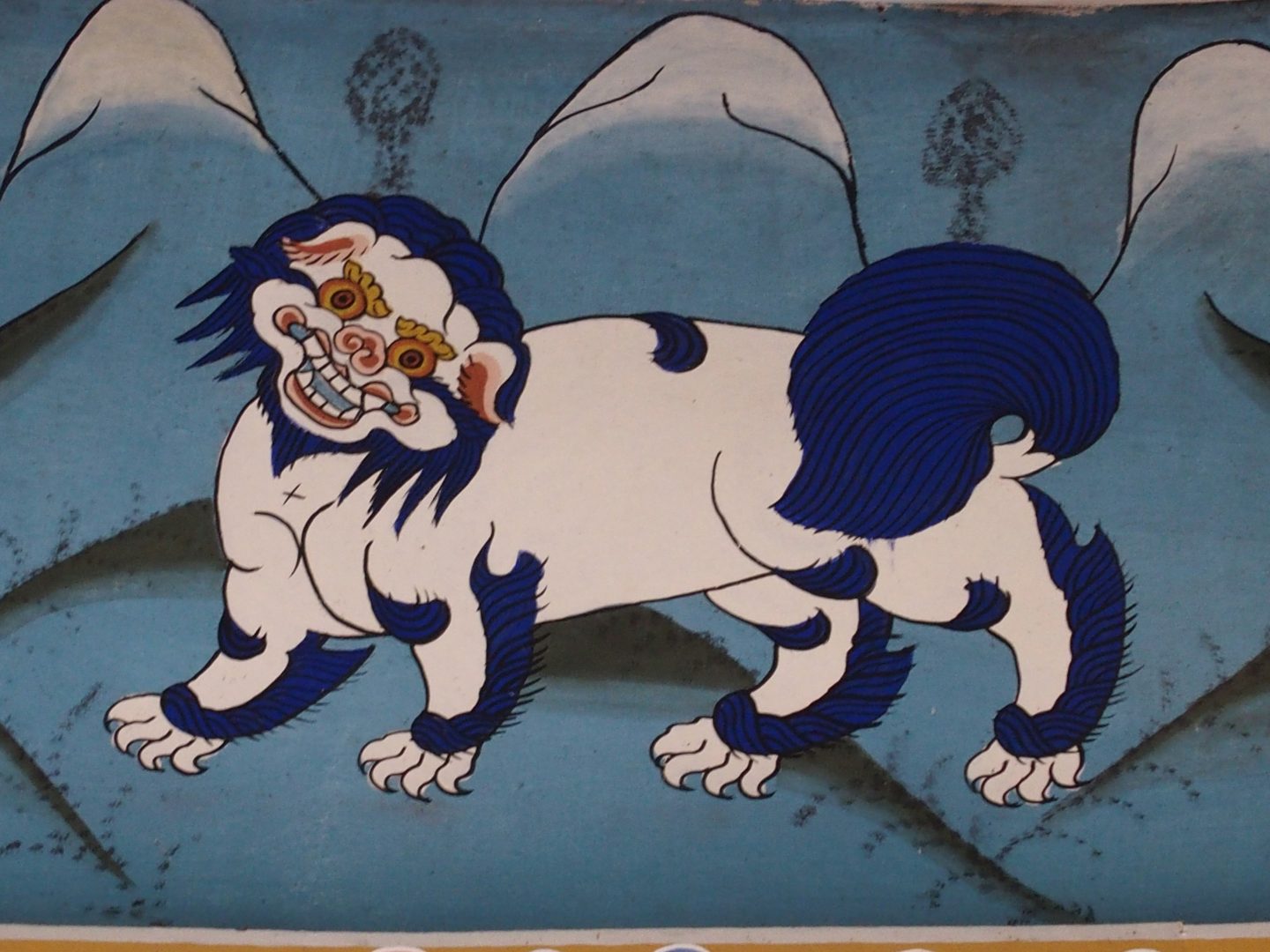 Peintures sacrées au Bhoutan chien